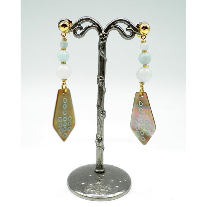 Boucles d'oreilles Nature Céladon 12-75231