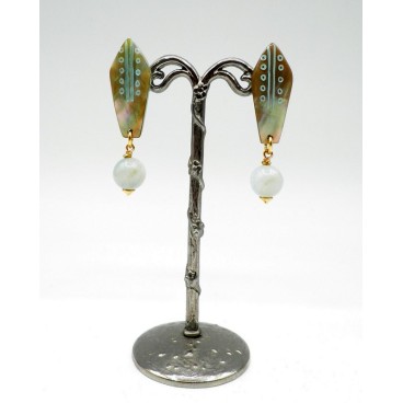 Boucles d'oreilles Nature Céladon 11-75234