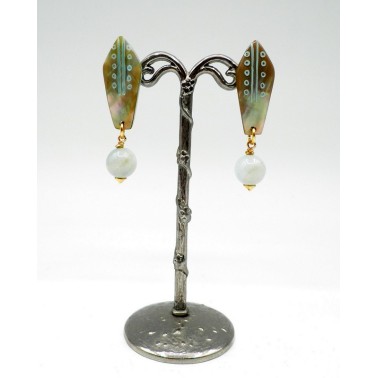 Boucles d'oreilles Nature Céladon 11-75234