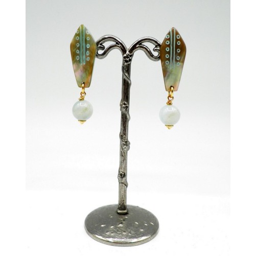 Boucles d'oreilles Nature Céladon 11-75234