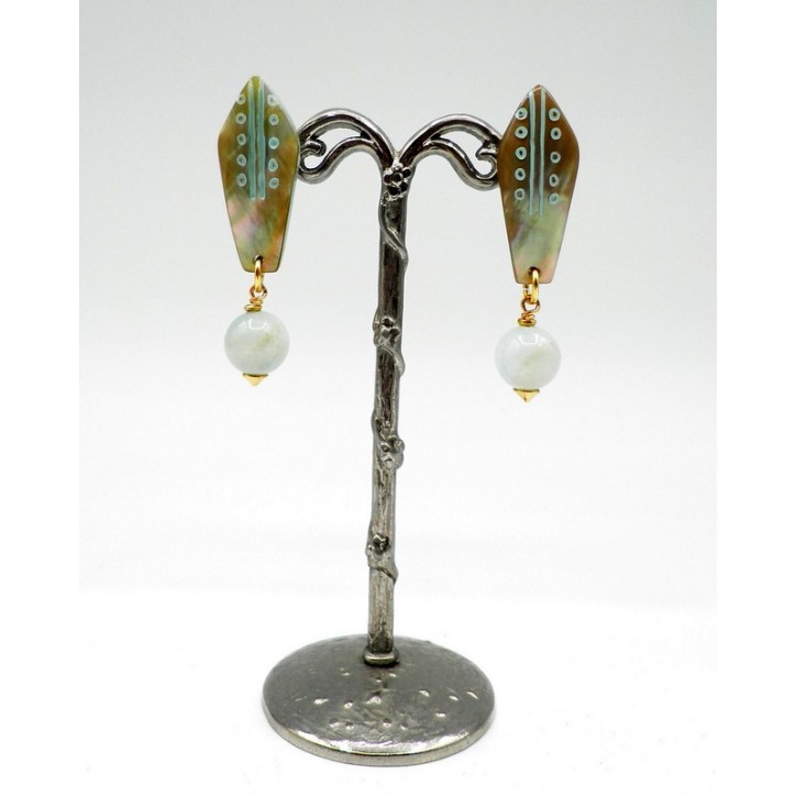 Boucles d'oreilles Nature Céladon 11-75234