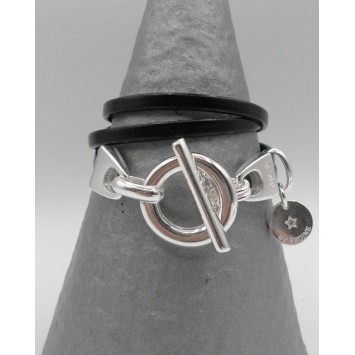 Bracelet Secret de Cuir 87 Cuir Noir