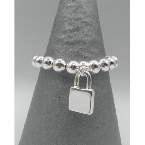 Bracelet Secret de Cuir 843 Boules et Cadenas