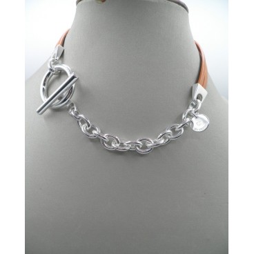 Collier Secret de Cuir 826 Cuir Orange