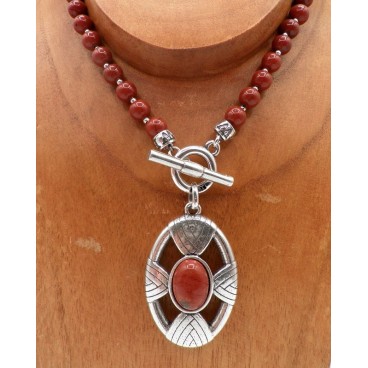 Collier Blow COP1400404 Jaspe Rouge