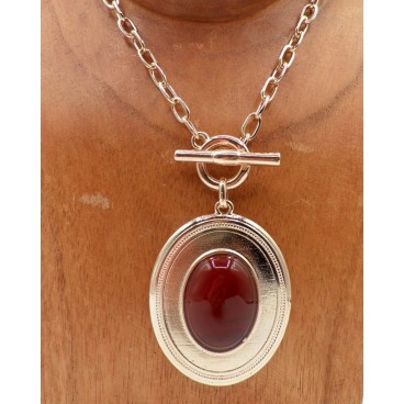 Collier Blow COCH600023OR Agate Rouge