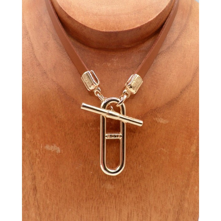 Collier Blow COCU400600OR Cuir Camel