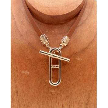 Collier Blow COCU400600OR Cuir Camel