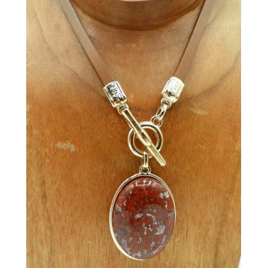 Collier Blow COCU600604OR Cuir Camel
