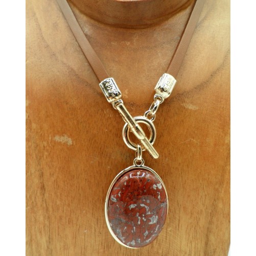 Collier Blow COCU600604OR Cuir Camel