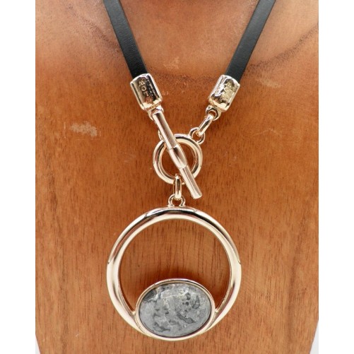 Collier Blow COCU602702OR Cuir Noir