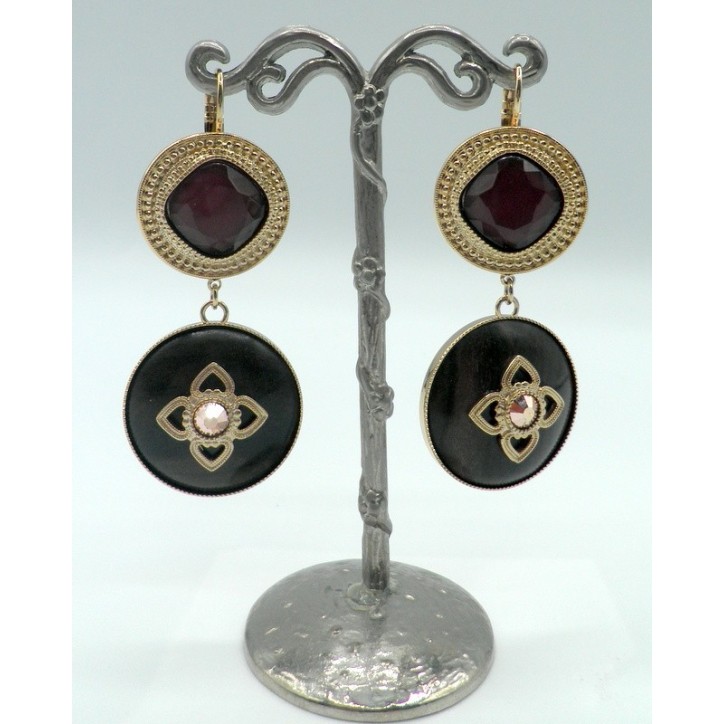 Boucles d'oreilles Satellite POB03DO/BR Bois