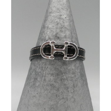 Bracelet Secret de Cuir 1130 Cuir Noir