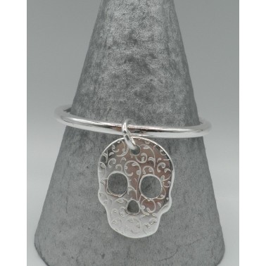 Bracelet Secret de Cuir 23 Tête de Mort