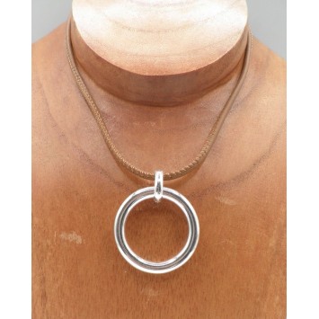 Collier Secret de Cuir 168 Rond Camel