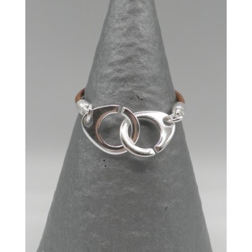 Bracelet Secret de Cuir 847 Menottes Camel