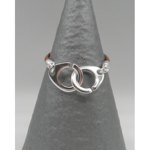 Bracelet Secret de Cuir 847 Menottes Camel