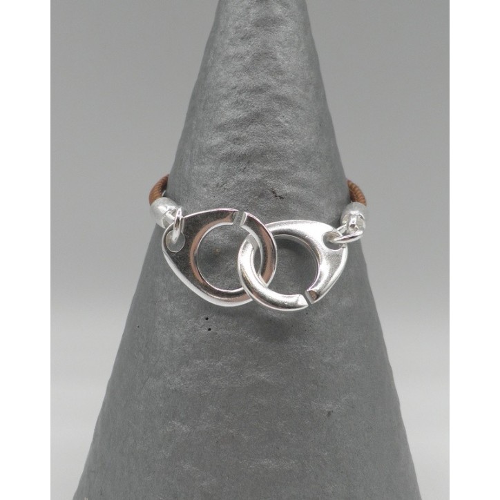 Bracelet Secret de Cuir 847 Menottes Camel