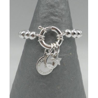 Bracelet Secret de Cuir 1345 Boules et Etoiles