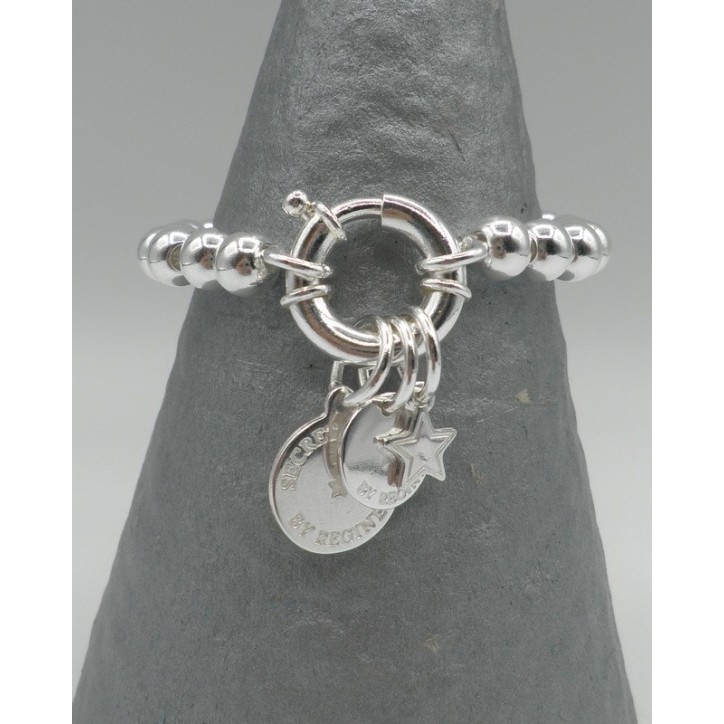 Bracelet Secret de Cuir 1345 Boules et Etoiles