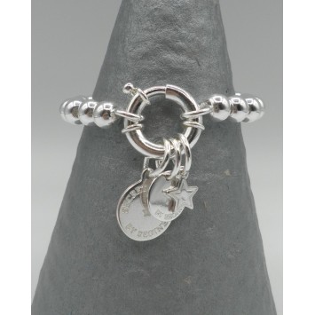 Bracelet Secret de Cuir 1345 Boules et Etoiles