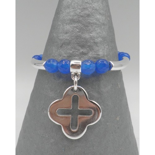 Bracelet Secret de Cuir 1343 Pierres Bleues