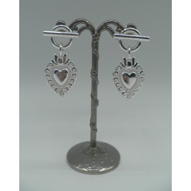 Boucles d'oreilles Secret de Cuir Coeurs
