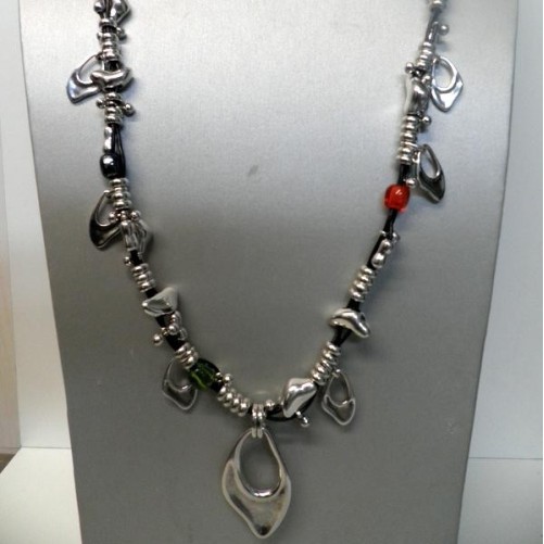 Sautoir Ciclon en Cuir et Pierres Multicolores , Bijoux Ciclon