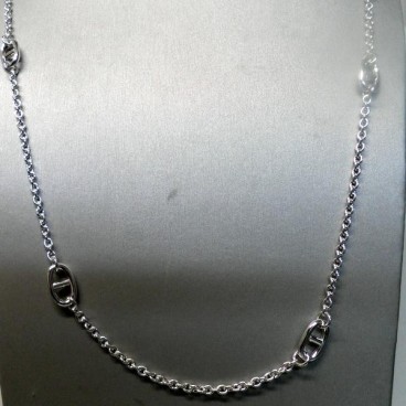 Sautoir Clio Blue en Argent avec Grain de Cafe , Bijoux Clio Blue