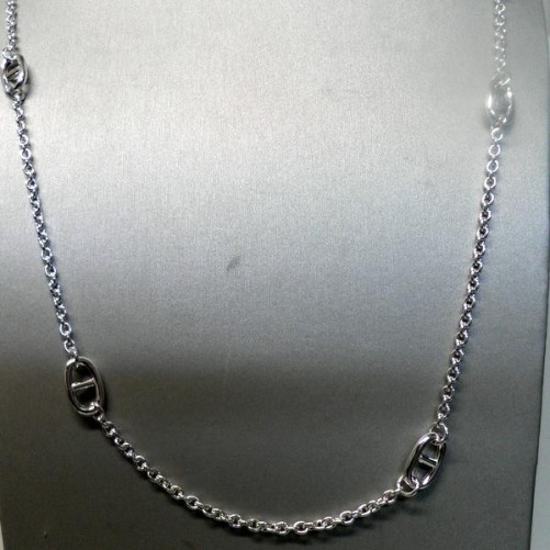 Sautoir Clio Blue en Argent avec Grain de Cafe , Bijoux Clio Blue