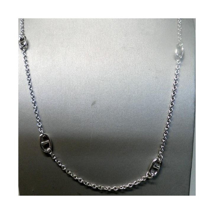Sautoir Clio Blue en Argent avec Grain de Cafe , Bijoux Clio Blue