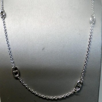 Sautoir Clio Blue en Argent avec Grain de Cafe , Bijoux Clio Blue