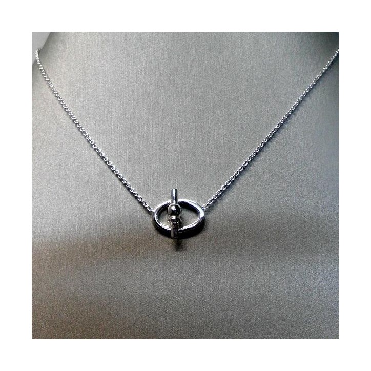 Collier Clio Blue en Argent avec Pendentif et Maille Jaseron , Bijoux Clio Blue