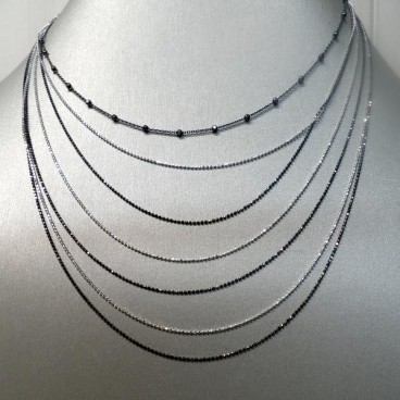 Collier Clio Blue en argent multirangs , Bijoux Clio Blue