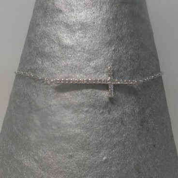 Bracelet Clio Blue Argent avec croix , Bijoux Clio Blue