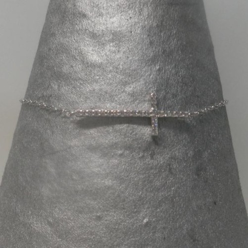 Bracelet Clio Blue Argent avec croix , Bijoux Clio Blue