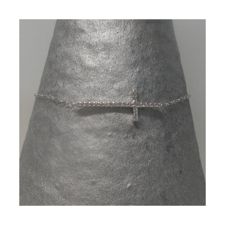 Bracelet Clio Blue Argent avec croix , Bijoux Clio Blue