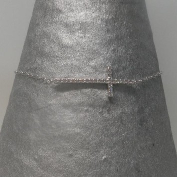Bracelet Clio Blue Argent avec croix , Bijoux Clio Blue