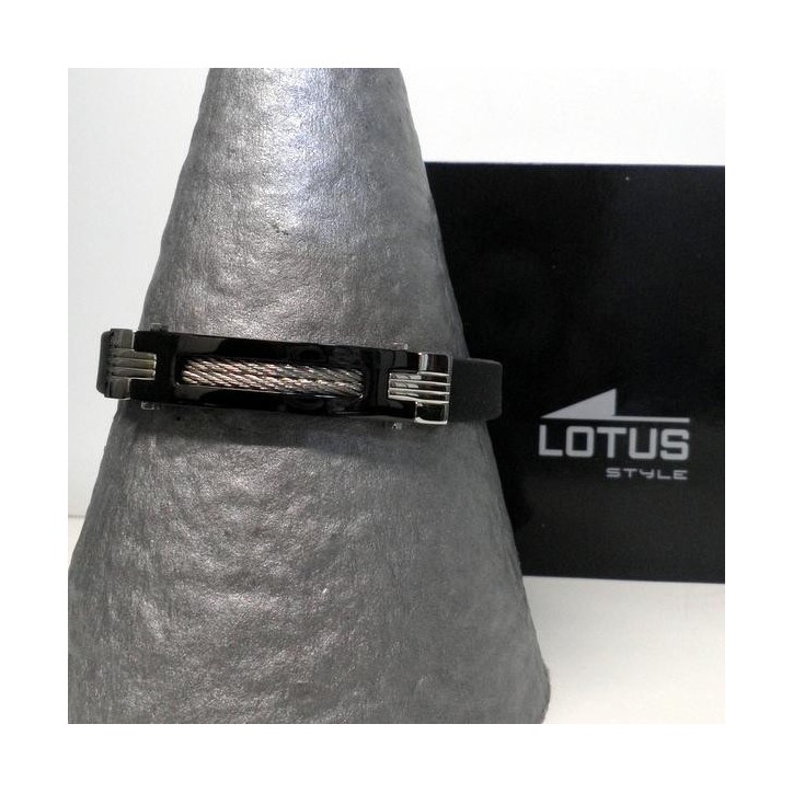 Bracelet Lotus Pour Homme en Acier et Silicone , Bijoux Lotus