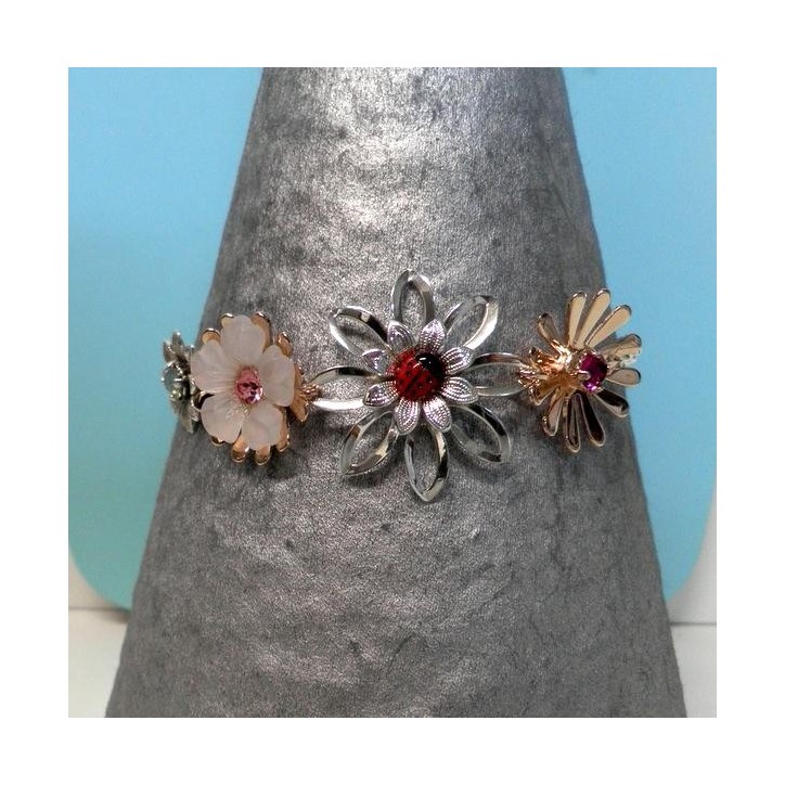 Bracelet Reminiscence Collection Butterfly en Metal Bicolore et Nacre , Bijoux R