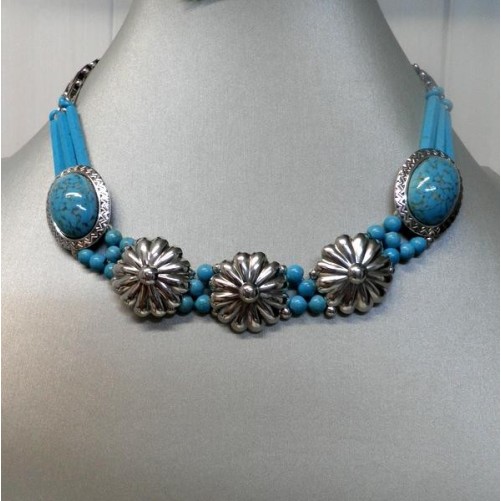 Collier Reminiscence Collection Arizona en Metal Argente et Pierres en Resine , 