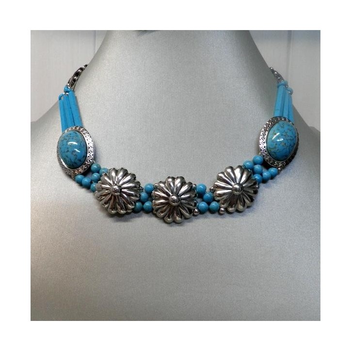 Collier Reminiscence Collection Arizona en Metal Argente et Pierres en Resine , 